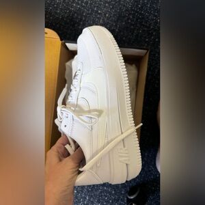 White Nike Air Force 1 Platform Sneakers
